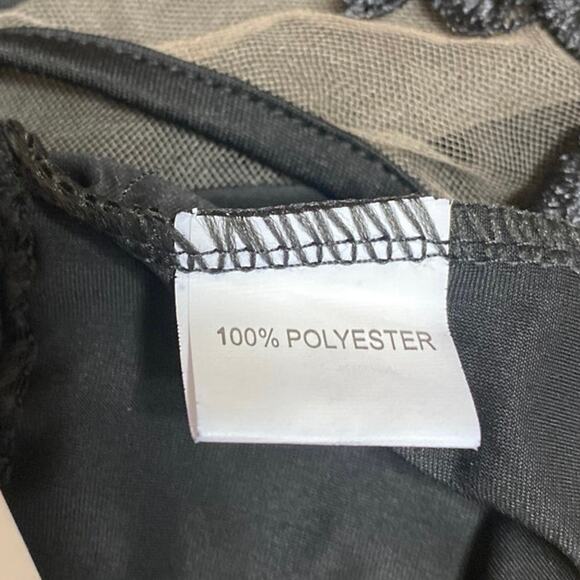 NEW Zaful Black Lace Splicing Halter High Waist One-Piece Swimwear Swimsuit Sz M - Picture 6 of 6